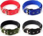 Wide Dog Collar, Soft Leather Padded White Collar Pet Collar - Image 2