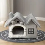 Cat House Cute Foldable Detachable Soft Fabric Sponge Breathable Large Space Cat Bed Cave for Indoor